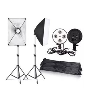 Photo Video Studio Lighting adjustable Kit 4-Socket E27 Lamp Holder chinese Softbox Light Stands