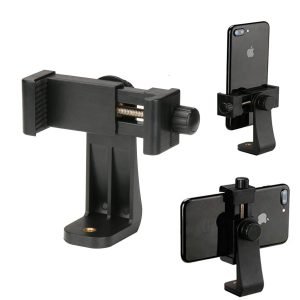 Tripod Mount Phone Clip Vertical Bracket 360 Degree Rotating Tripod Adapter