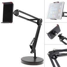 Overhead Phone Video Stand Chrom lives Overhead Phone Mount Stand Desktop Articulating Arm Phone Table Top Stand with Base Adjustable 360° Cell Phone Holder Tablet Stand - Image 2