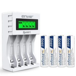 Envie ECR 11 Speedster LCD Charger for AA - AAA Ni-Mh Rechargeable Batteries (White)