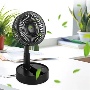 Desk Fan Folding Rechargeable Fan with 3 Wind Speeds Portable Table Fan Personal Fan