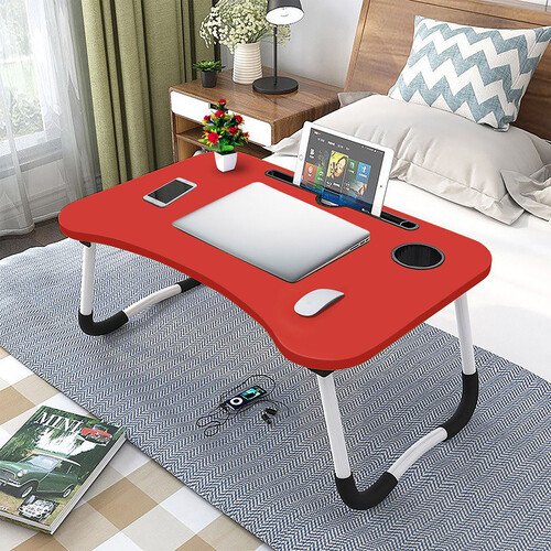 Laptop/Study Table - Portable - Foldable - Laptop Stand - Red Color