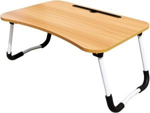 Laptop/Study Table - Portable - Foldable - Laptop Stand - Wood Color - eTrail