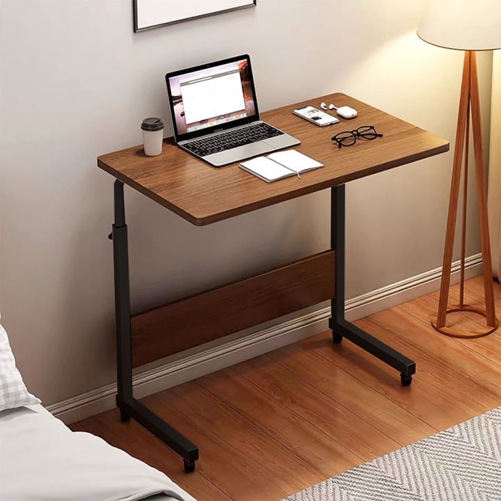 Mobile Lap Table Computer Desk Stand Desk Height Adjustable Table Side Table For Bed Sofa Hospital Nursing Reading Eating overbed table (Color : Black) (Pink) - Image 3