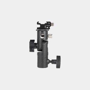 Miaoqian PULUZ Flash Bracket, E Type Universal Metal Flash Hot Shoe Speedlite Umbrella Holder Light Stand Bracket with 1 4" to 3 8" Screw Mount Swivel Adapter