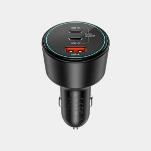 Wiwu Starship 200W 3 Ports Black Car Charger (2xUSB-C & 1xUSB-A)